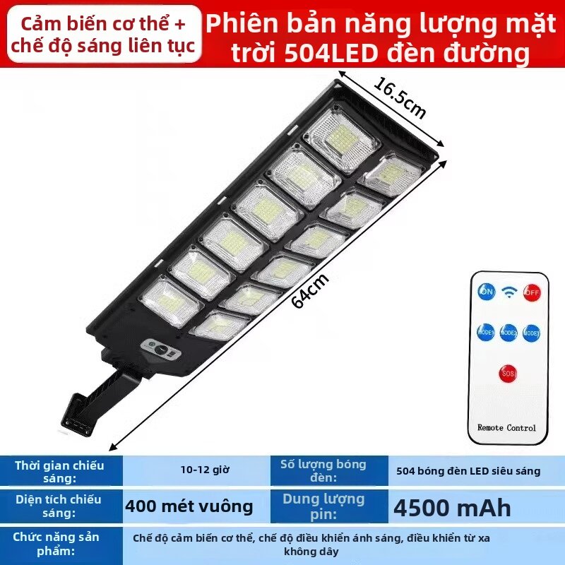 YUMUSEN | Đèn Đường Năng Lượng Mặt Trời Siêu Sáng Tự Động Sạc