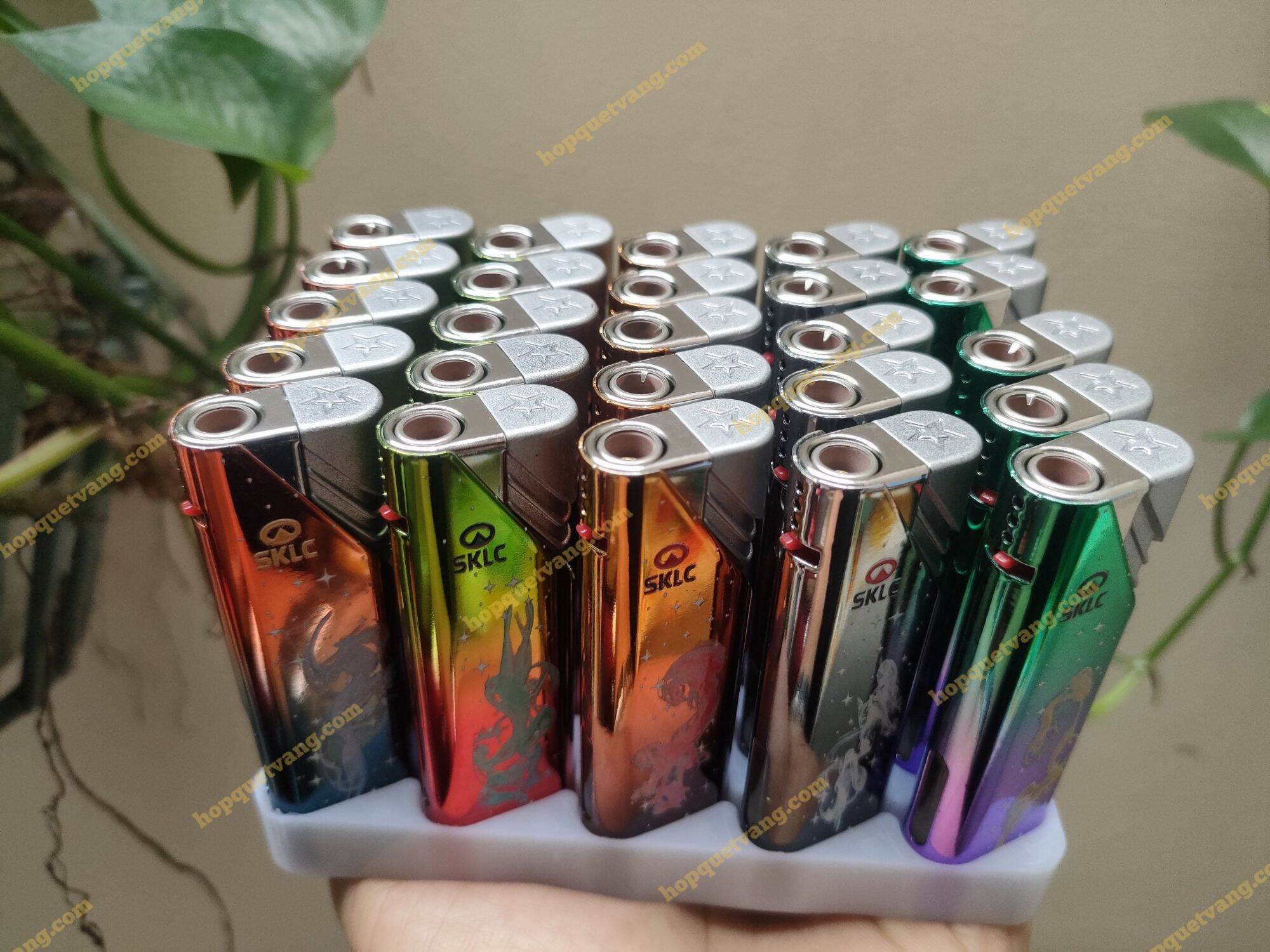Combo 5 cái Hột quẹt/ Bật lửa  tia xanh mẫu GALAXY (bơm lại được)