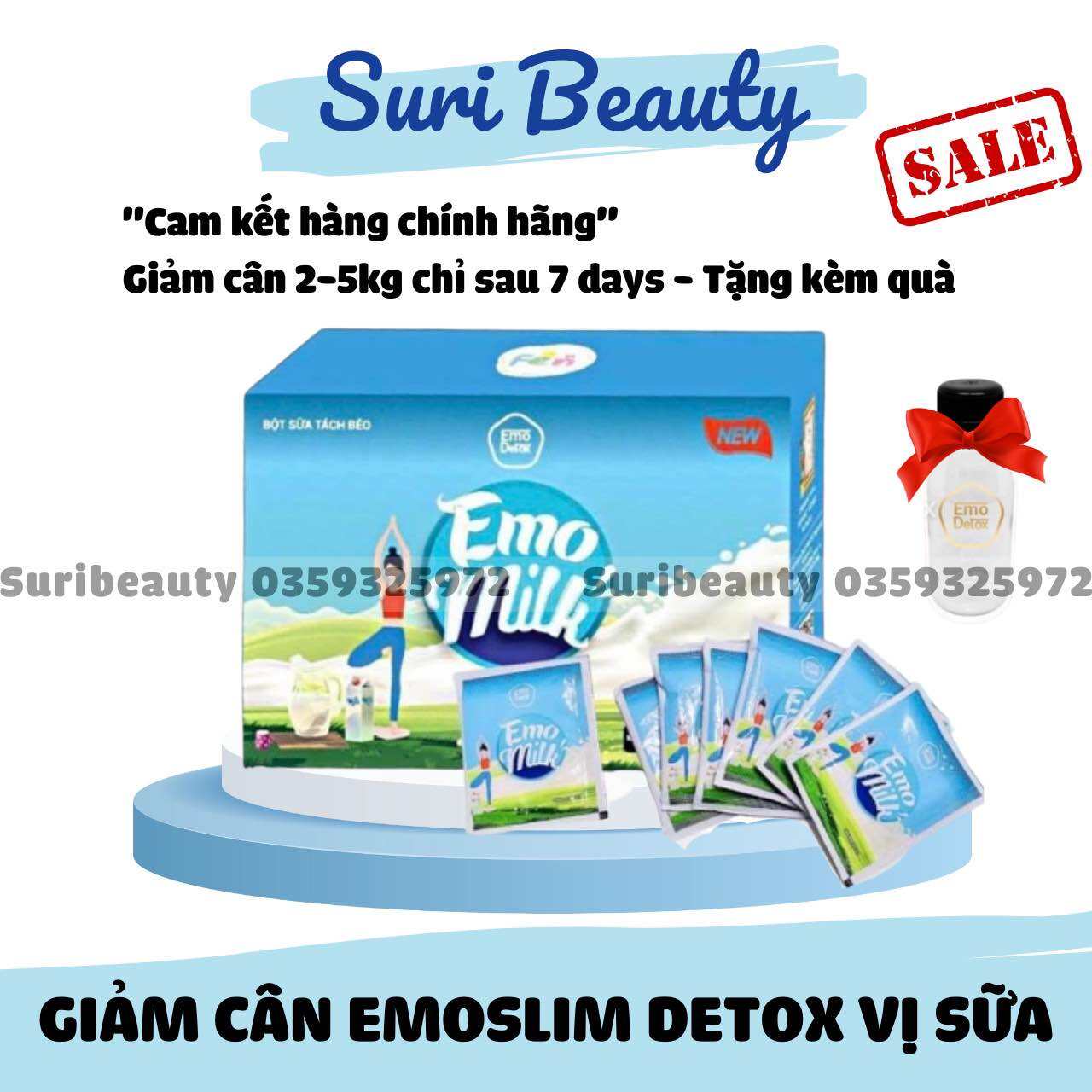 (Emoslim Giảm Cân) Sữa Bò Giảm Cân Emo Milk Thơm Ngon/ Giảm Cân Cấp Tốc