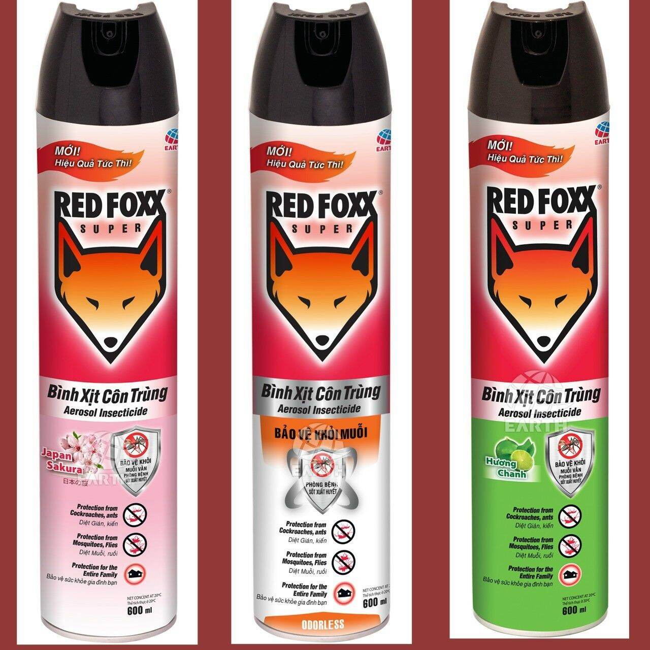 Bình xịt côn trùng+muỗi REDFOXX