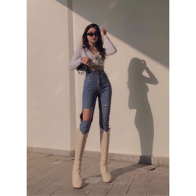Giày Boot cao bồi đế cao 7cm