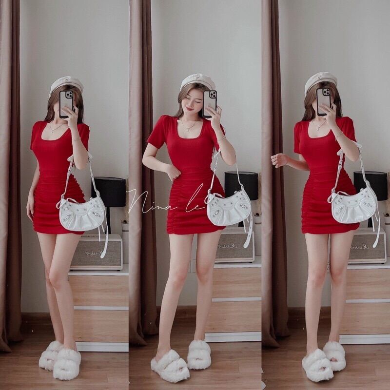 Đầm body siêu xinh siêu cá tính cho dịp tết dịp noel dnx4