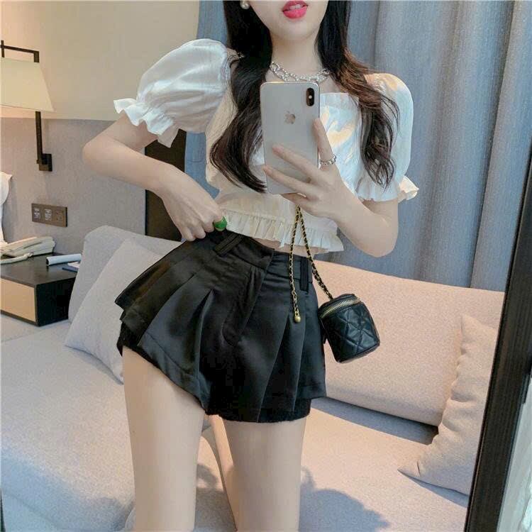 quần váy phối ren
