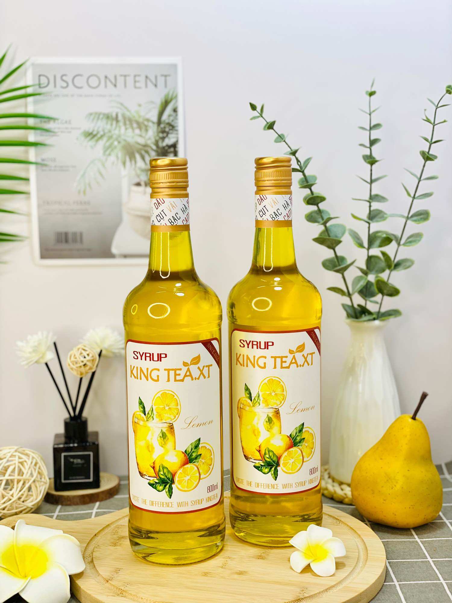 Syrup CHANH VÀNG Pha Chế KINGTEA.XT(Syrup Lemon)-Chai Thủy Tinh 800ml