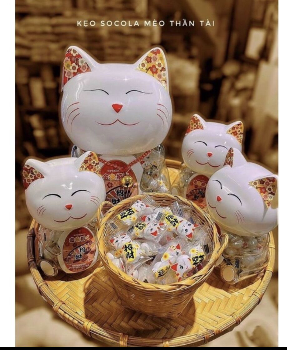 Kẹo socola mèo thần tài nhỏ/lớn