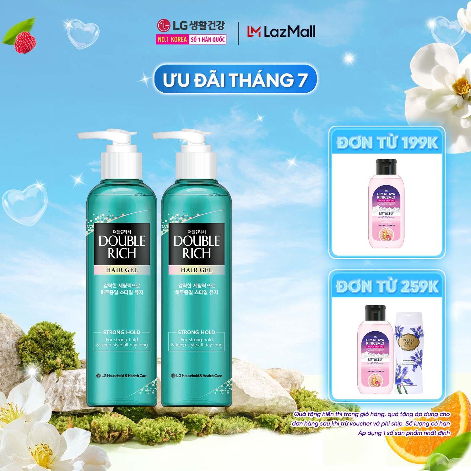 Combo 2 Gel tạo kiểu tóc Double Rich Giữ nếp uốn tóc 250ml