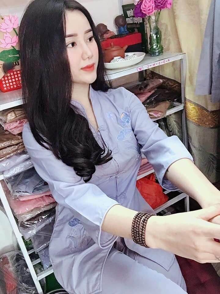 Đồ bộ nữ đi chùa#đồ phật tử#sẩm thêu sen