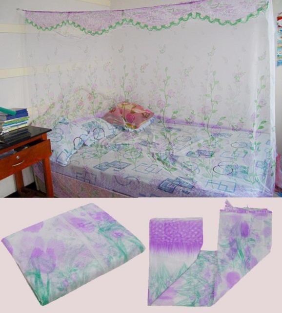 [HCM]Mùng ngủ in bông có cửa 1m8x 2m