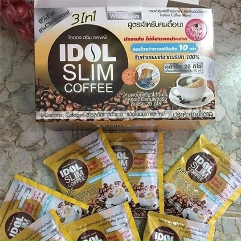 Cafe Idol Slim - Cafe Giảm Cân, Cải Thiện Vóc Dáng Hiệu Quả ( Hộp 10 gói X 15g )