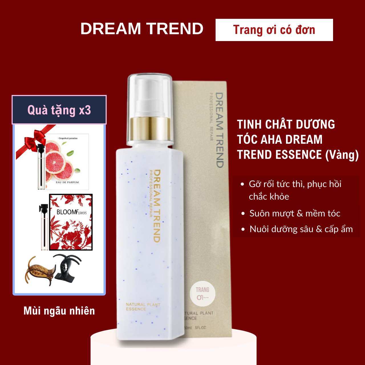 Tinh chất dưỡng tóc dream trend aha essence vàng gold bản mới nhất