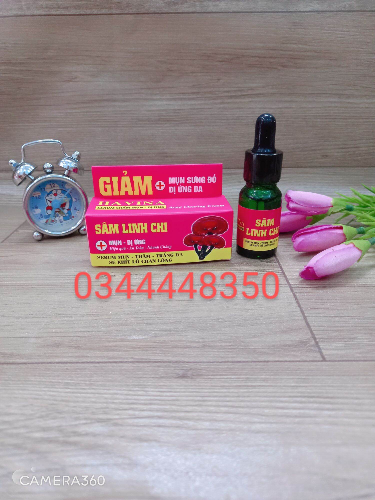 Serum mụn Havina Sâm Linh Chi hồng Chính Hãng