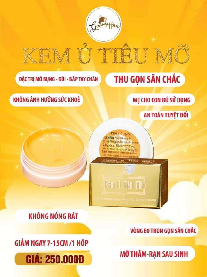 Kem tan mỡ gia hân kem tan mỡ bụng đùi bắp tay bắp chân