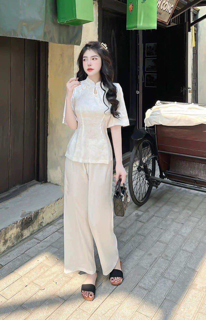Set lam/Pháp phục/Bà ba cách tân trang nhã giọt lệ Diệu Hạnh trang nhã