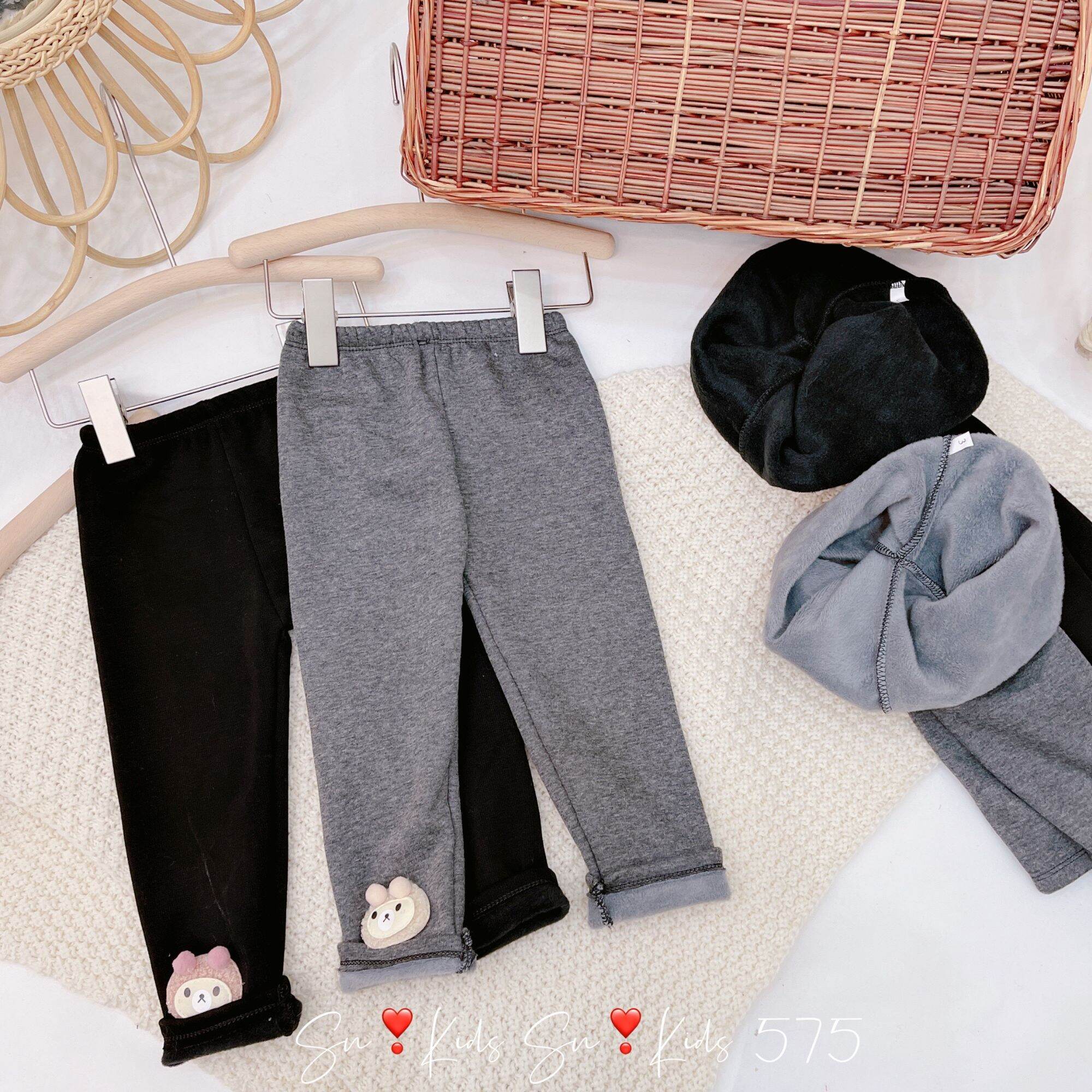 Quần legging bé gái lót lông siêu ấm