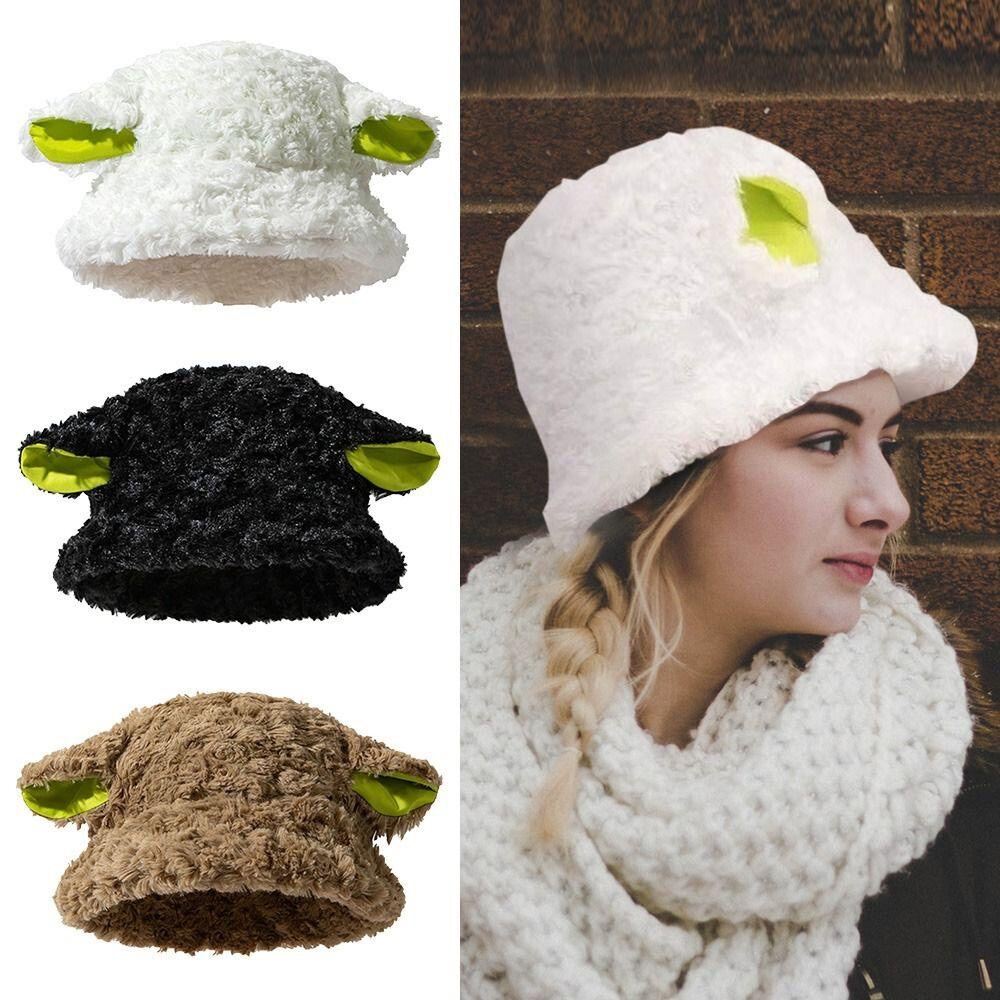 Mũ Bucket Len Tai Cừu Ngộ Nghĩnh Nón Tai Bèo Kèm Tai Đáng Yêu Chất Len Dày Giữ Ấm Đầu Nhiều Màu Hot Trend