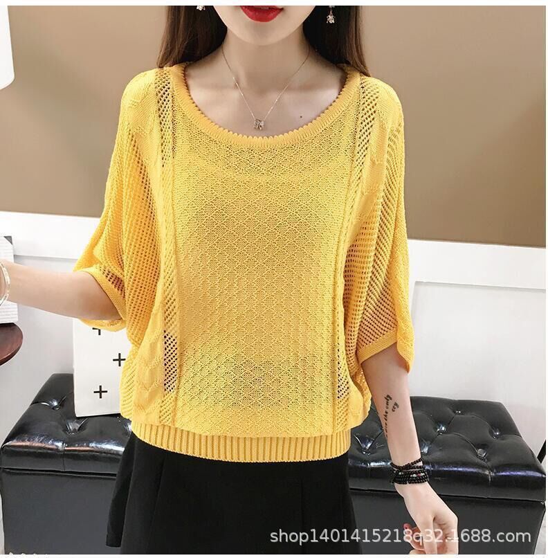Áo len lưới mỏng dáng cánh dơi diện xuân hè -ALM02