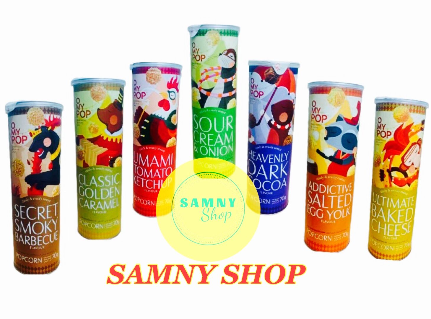 Snack bắp rang omypop nhiều vị lon 70gr