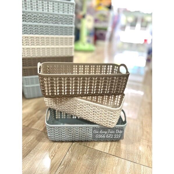 Rổ nhựa đan Hàn Quốc Cạn Nhỏ