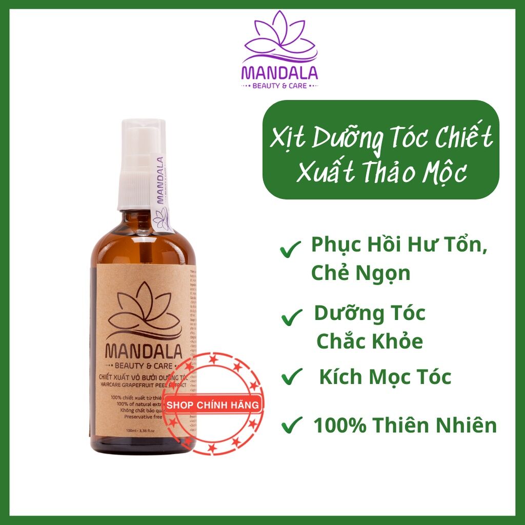Xịt Dưỡng Tóc MANDALA Chiết Xuất Thảo Mộc Kích Mọc Tóc Nuôi Dưỡng Tóc