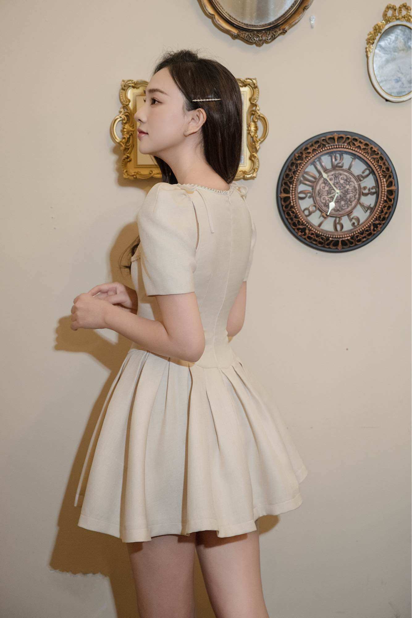 CÉLESTE - Váy Linen Pearl Dress