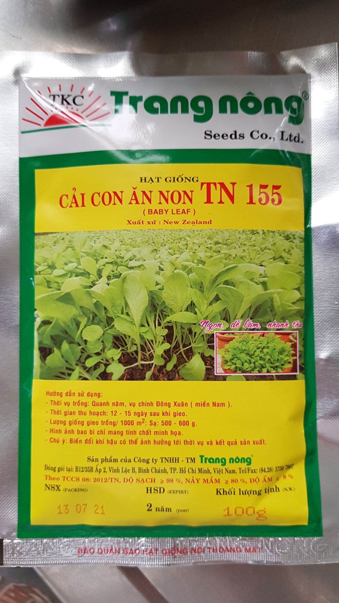 hạt giống CẢI CON ĂN NON TN155