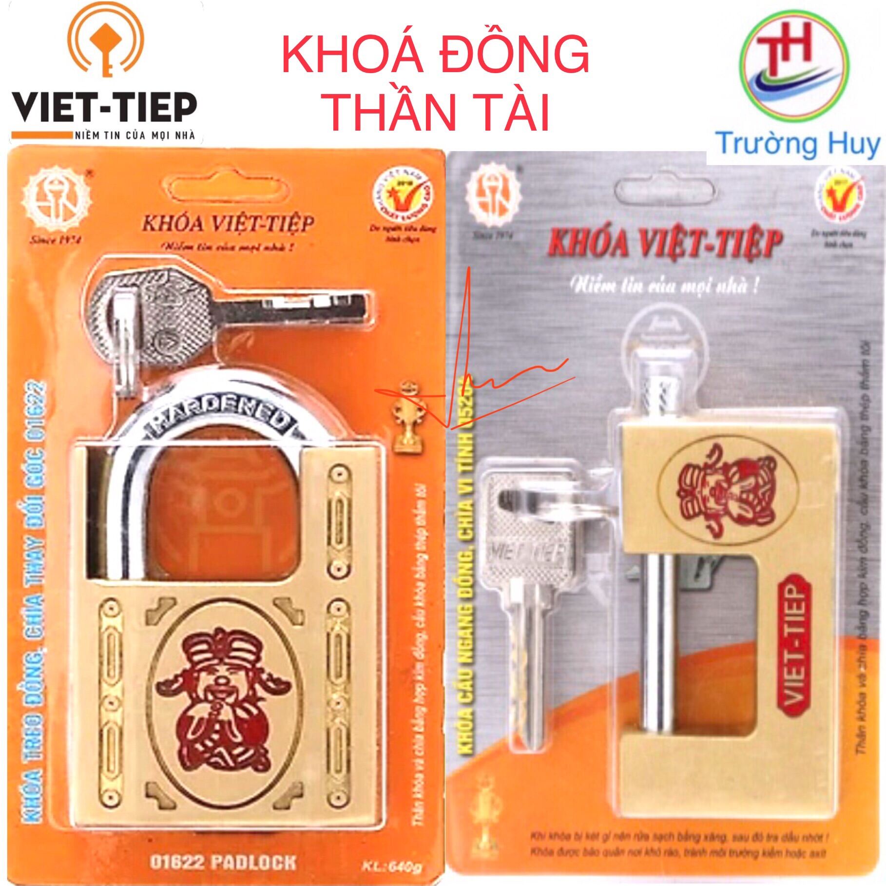 [chính hãng] Khoá đồng đúc Thần Tài Việt Tiệp 01622 và 05204 - Bảo hành 2 năm