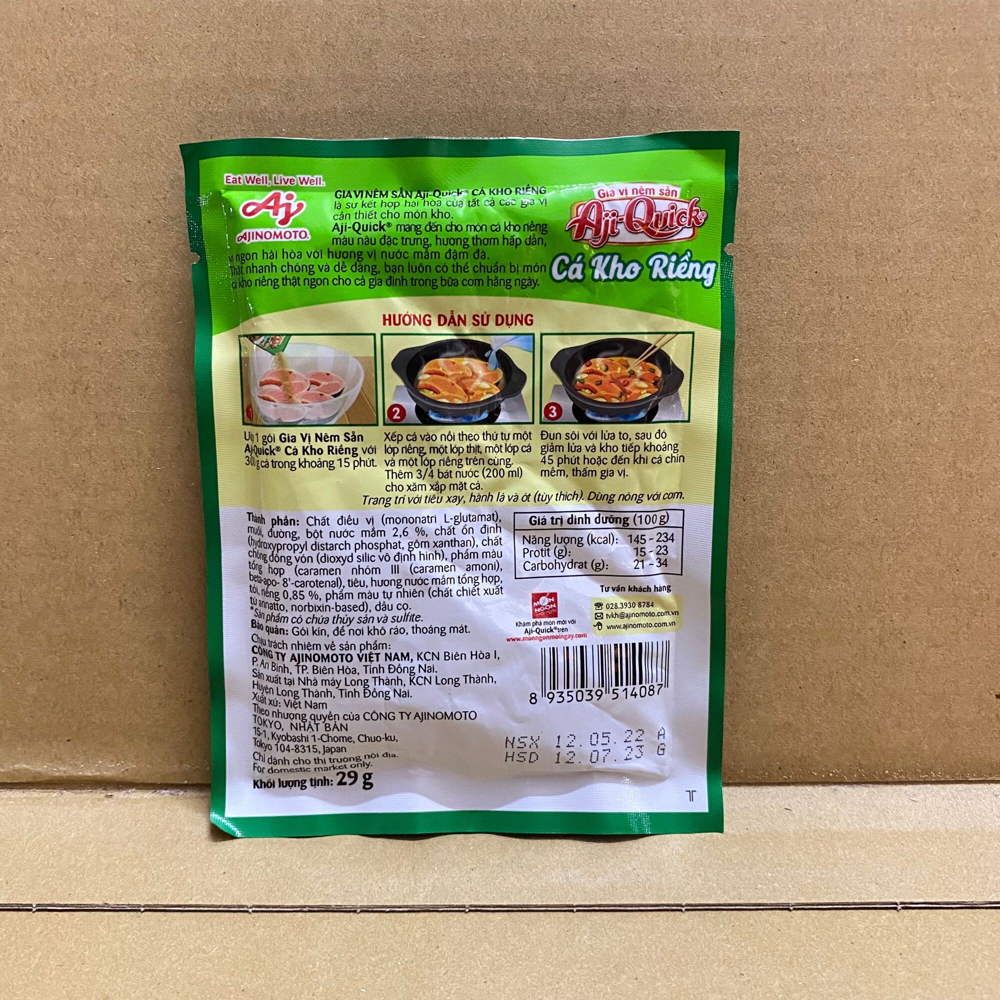 29 gcá kho riềng gói gia vị nêm sẵn aji-quick ajinomoto - ảnh sản phẩm 2