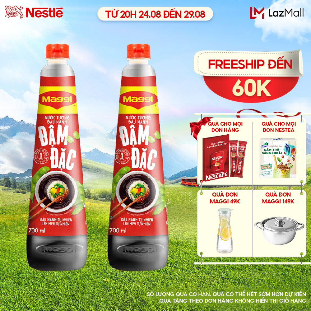 Combo 2 nước tương maggi® đậu nành đậm đặc chai 700ml