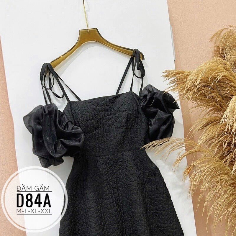 50-90kg Bigsize Đầm gấm tay bồng D84A