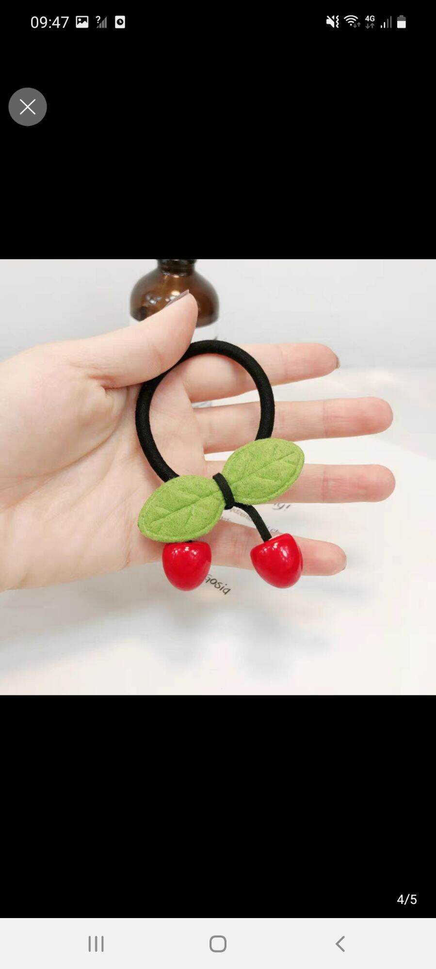 Dây cột tóc quả cherry  lá xanh xinh xắn