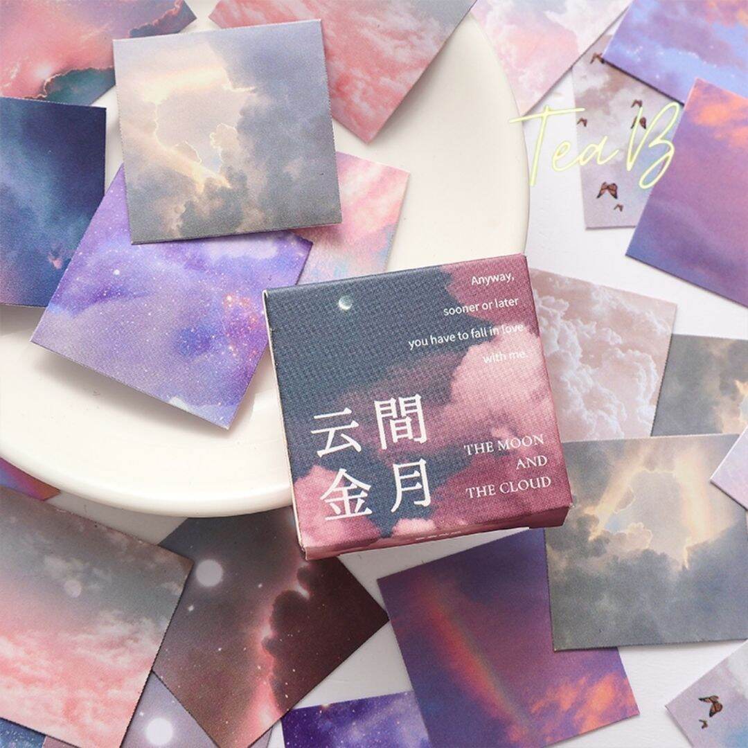 Bộ 45 Sticker (Miếng Dán) Trang Trí Hình Đám Mây Và Mặt Trăng (Tea.B_ST20)