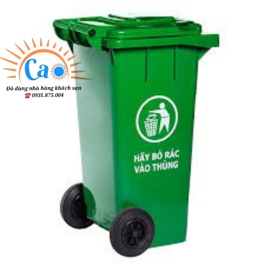 Thùng rác nhựa công cộng 100L, thùng rác nhựa công nghiệp 100L, thùng rác nhựa HDPE 100L có bánh xe