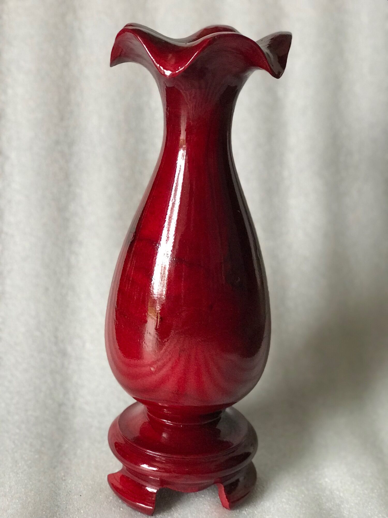 Một đôi bình hoa gỗ đẹp kt’9cm *30cm