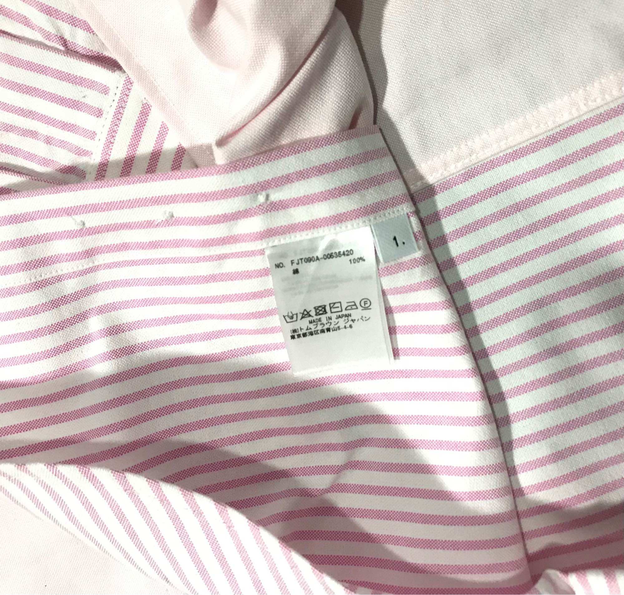 Áo sơ mi Thom Brown’ e 4 mãnh hồng trắng sọc cao cấp