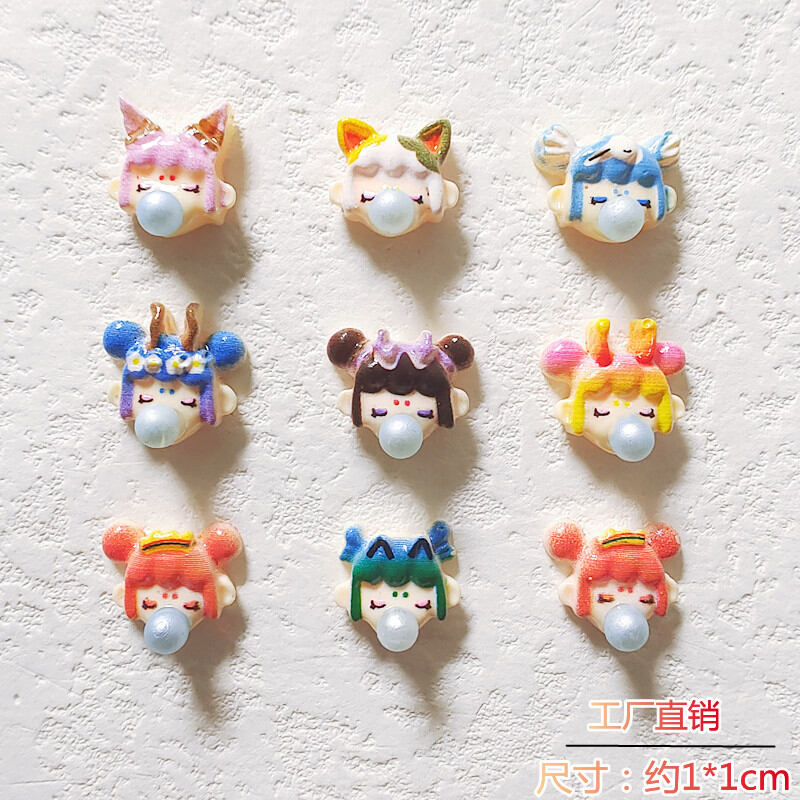 SET 10 charm nail mẫu cô gái