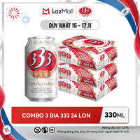 Nồng Độ Cồn 5.3% - Combo 3 Thùng 24 Lon Bia 333 330ml
