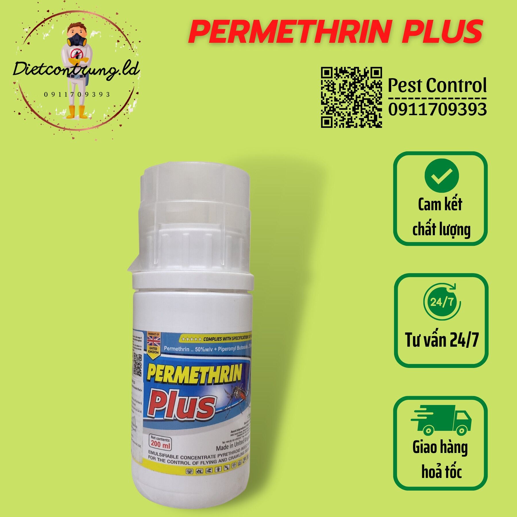 PERMETHRIN PLUS (200ml) - Thuốc diệt muỗi, côn trùng