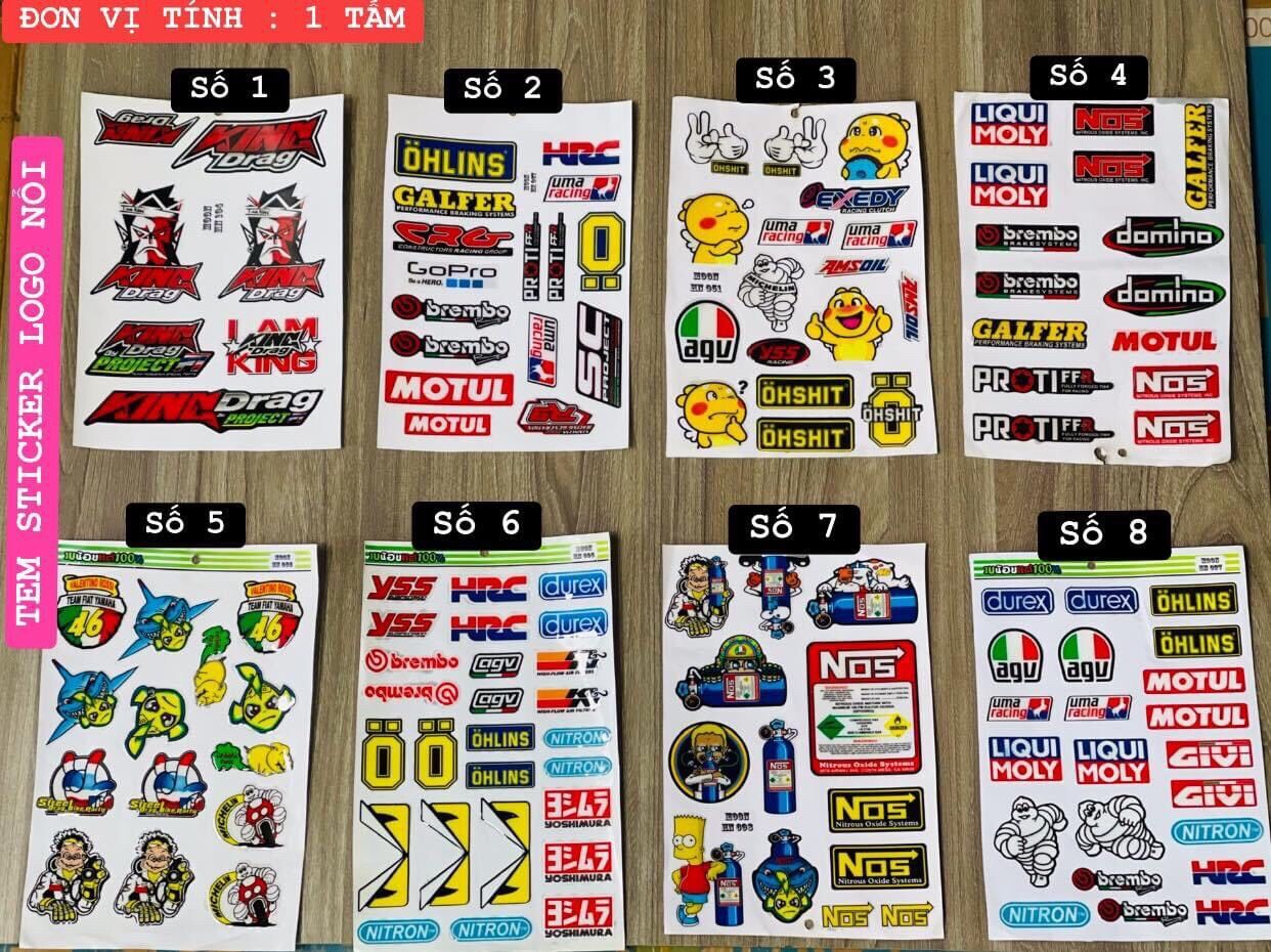 Tem sticker logo nổi trang trí xe