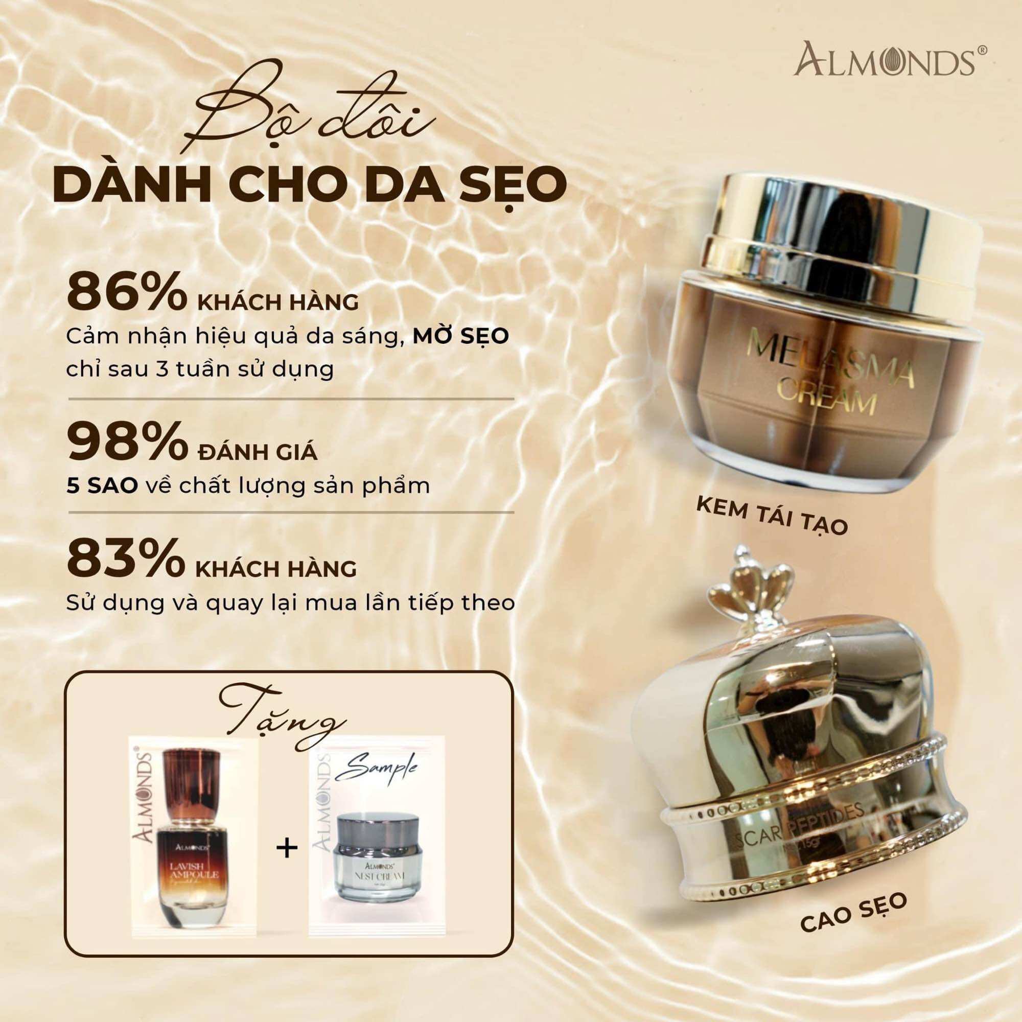 [ Tặng gói serum ] Cao Đầy Sẹo Rỗ Almonds