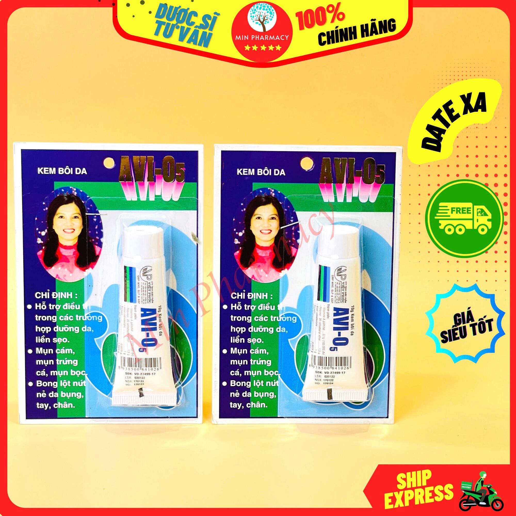 Kem dưỡng da giảm mụn liền sẹo avi-o5 - minpharmacy