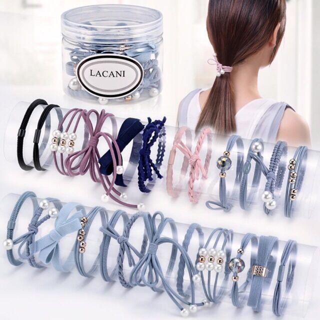 Hộp 12 dây buộc tóc,cột tóc hàn quốc