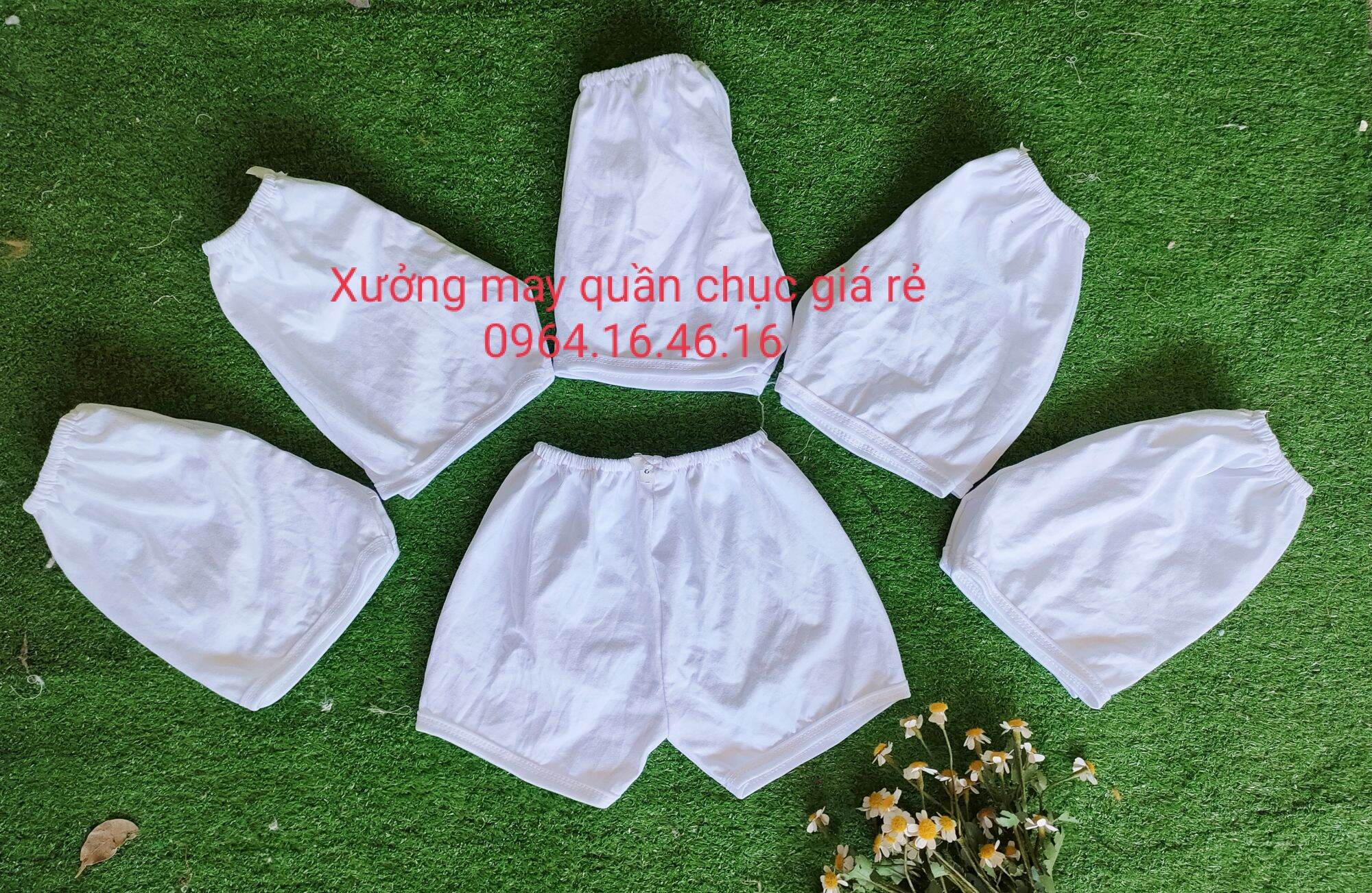Set 10 quần đùi trắng cho bé trai bé gái