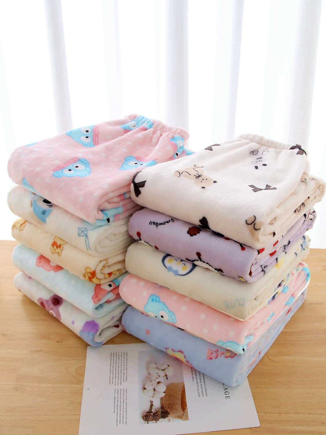 Quần Ngủ Lông Cừu Dày Rộng Rãi Cho Nữ Mùa Thu Đông Quần Dài Ấm Áp Thoải Mái Mặc Nhà in Họa Tiết Hoạt Hình Cạp Vừa