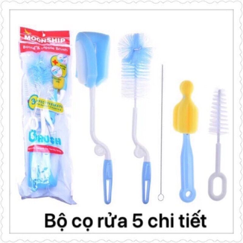 Bộ 5 Dụng Cụ Cọ Rửa Bình Sữa