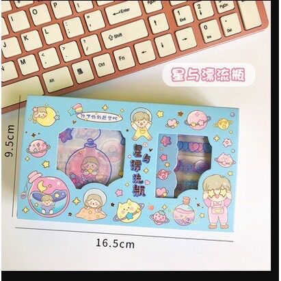 Hộp 5 Cuộn Washi Và Sticker Dán Trang Trí