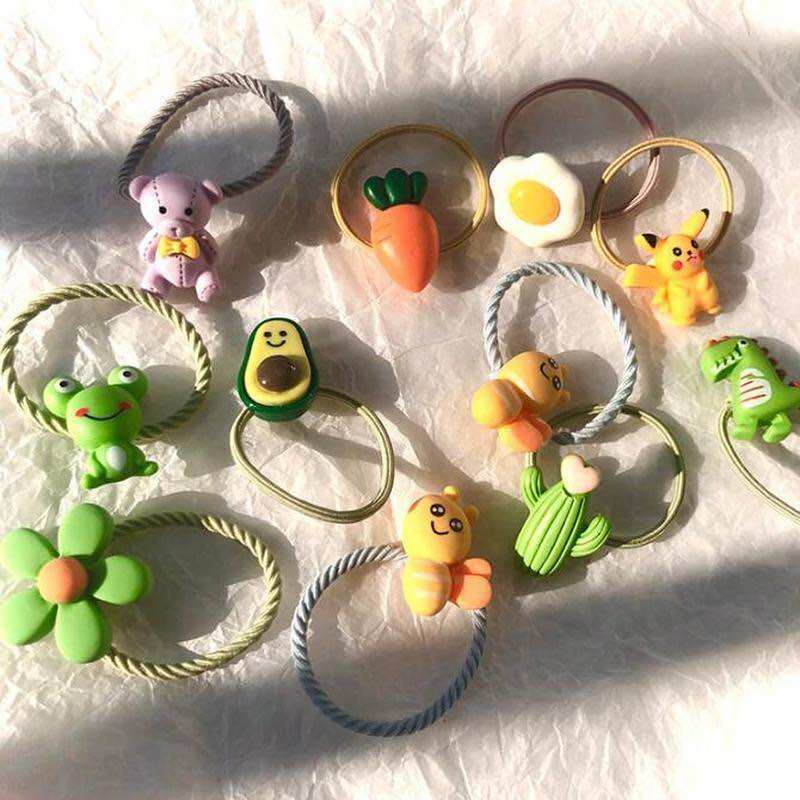 👧 Xả Hàng_ Set 10 dây cột tóc nhiều hình TRÁI CÂY NHÍ