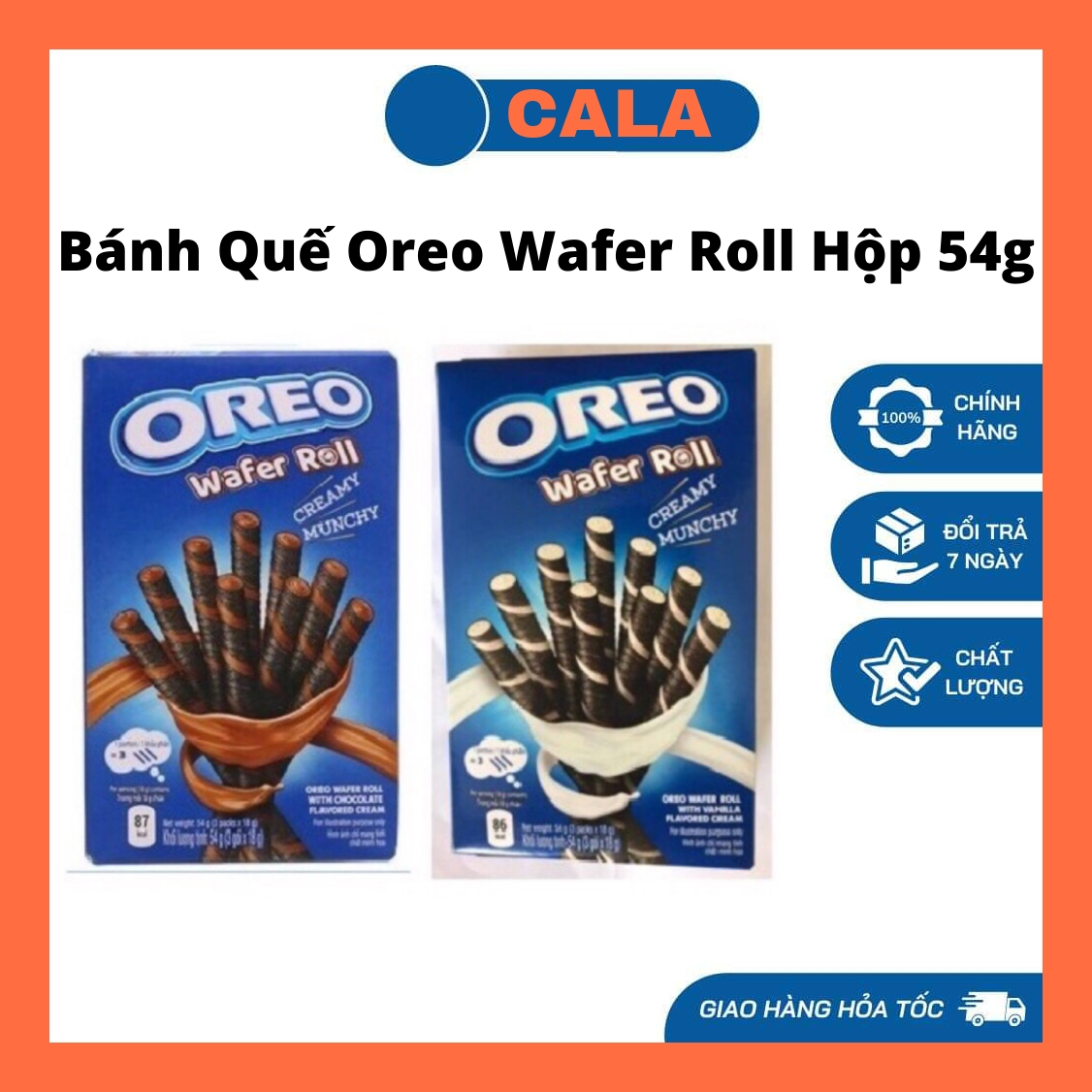 Bánh quế oreo wafer roll hộp 54g
