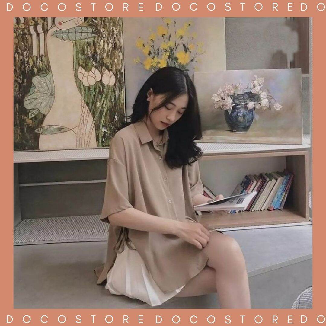 Áo sơ mi xẻ tà lụa tằm thắt nơ bên hông