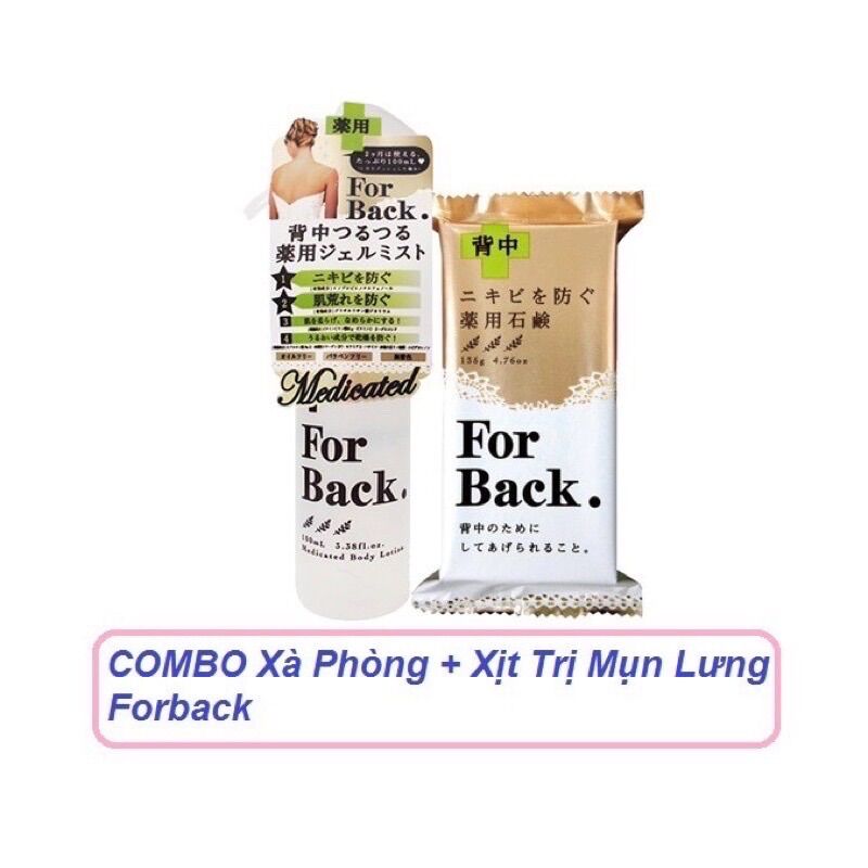 Combo xà phòng + xịt mụn lưng For Back Pelican Nhật Bản