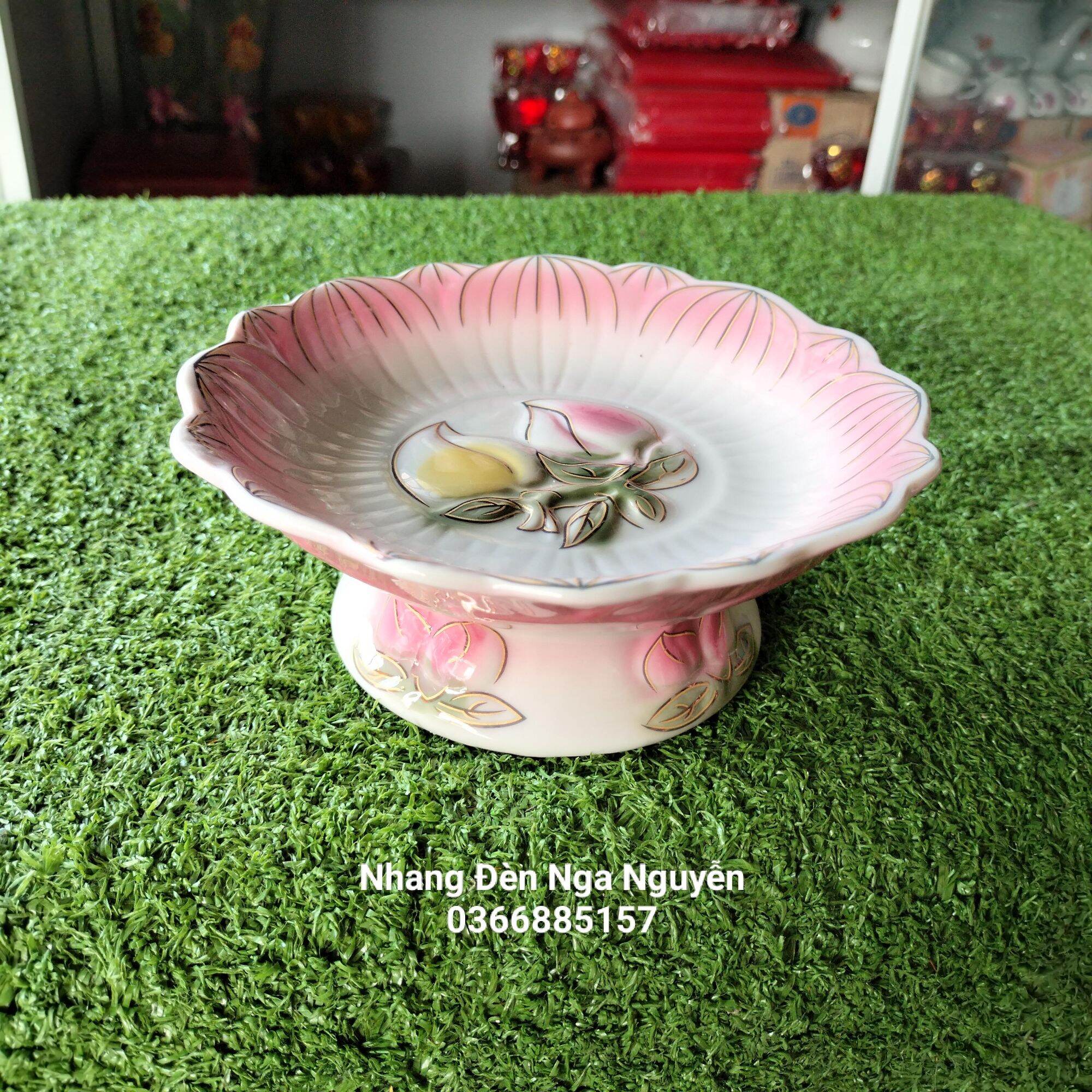 Đĩa thờ cúng hồng đào đựng trái cây đủ size